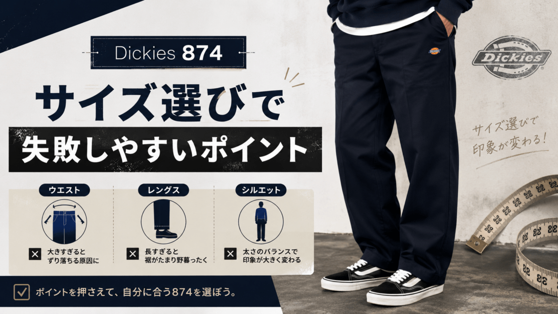 ディッキーズ874のサイズ選びで失敗しやすいポイント