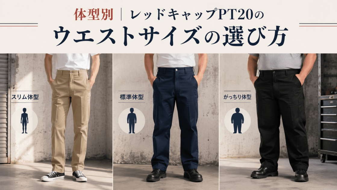 体型別｜レッドキャップPT20のウエストサイズの選び方