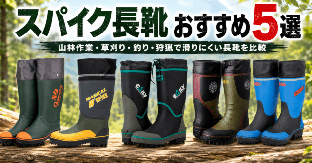スパイク長靴おすすめ5選｜山林作業・草刈り・釣り・狩猟で滑りにくい長靴を比較